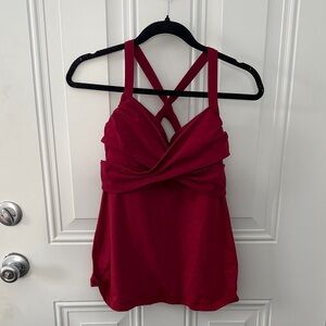 Lululemon Wrap It Up Tank - Cranberry Open Back Racerback Tank Top Size 8